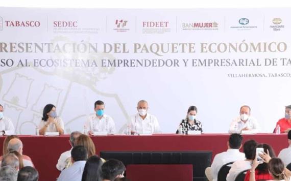 Presentan paquete económico de impulso al ecosistema emprendedor y empresarial de Tabasco