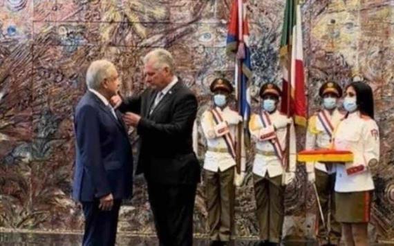 AMLO recibe la máxima condecoración José Martí en Cuba