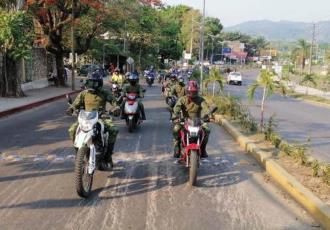 Primera Rodada Motociclista en Instalaciones de la 4/a. Compañía de Infantería No Encuadrada de Palenque, Chiapas