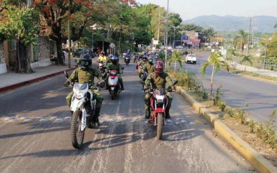 Primera Rodada Motociclista en Instalaciones de la 4/a. Compañía de Infantería No Encuadrada de Palenque, Chiapas