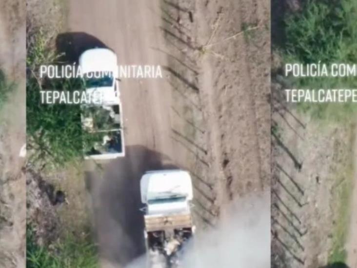 Dron ataca con granadas a policías comunitarios de Michoacán Dron ataca con granadas a policías comunitarios de Michoacán