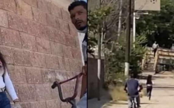 Video: Graban a sujeto que amenazó con un cutter a una mujer en Culiacán; a otra la sigue y termina arrastrándola