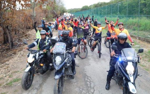 Ciclistas participaron en la rodada "Movilizando Centro" con motivo de la Semana Nacional de la Bicicleta
