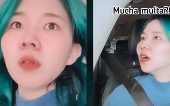 Tiktoker coreana narra que policía de México le pidió mordida y casi se pone a llorar