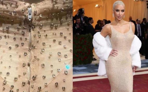 Acusan que vestido de Marilyn Monroe quedó dañado tras usarlo Kim Kardashian