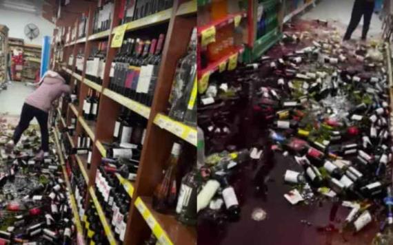 "Me cegó el enojo": mujer rompe botellas de vino tras ser despedida