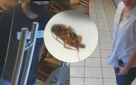 Captan a pareja colocando cucaracha en su comida; intentaban extorsionar a restaurante en Torreón