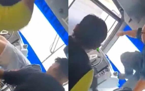 Video: Pasajeros golpean a un chofer de transporte público por aumentar tres pesos al costo del pasaje