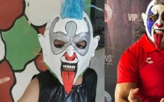 Psycho Clown obsequia máscara autografiada a niño que se vacunó disfrazado