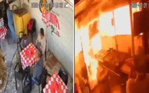 Video: Gran explosión en un puesto de comida deja varios heridos en Durango