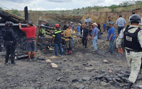 Dos de los once mineros lograron ponerse a salvo del pozo de carbón en Coahuila