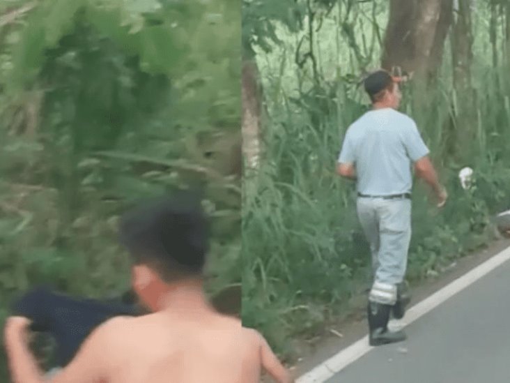 Dos masculinos a bordo de una motocicleta sufren fuerte accidente Dos masculinos a bordo de una motocicleta sufren fuerte accidente
