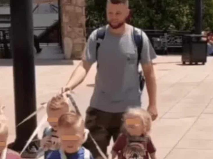 No son perros": Padre es criticado en redes por salir a pasear con sus 5 hijos con correa No son perros": Padre es criticado en redes por salir a pasear con sus 5 hijos con correa