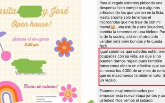 Se viraliza caso de pareja que hace Open House; piden desde un refrigerador hasta 4 mil pesos