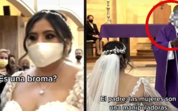 Mujer exhibe a sacerdote por sermón machista el pleno día de su boda