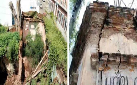 Colapsa edificio histórico de Culiacán por lluvias