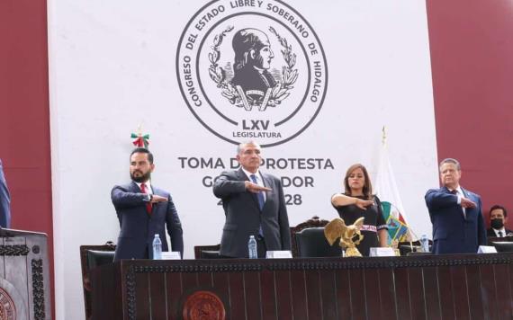 Asiste secretario de Gobernación a toma de protesta del gobernador constitucional de Hidalgo