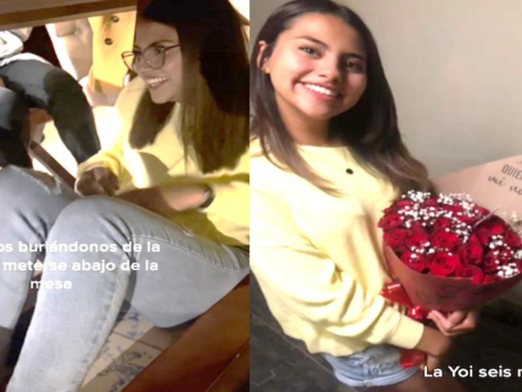 Joven presume que consiguió novio después de meterse debajo de una mesa Joven presume que consiguió novio después de meterse debajo de una mesa