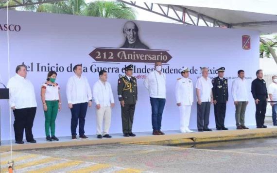 Gobernador rinde acto conmemorativo a los 212 aniversario del inicio de la guerra de independencia de México