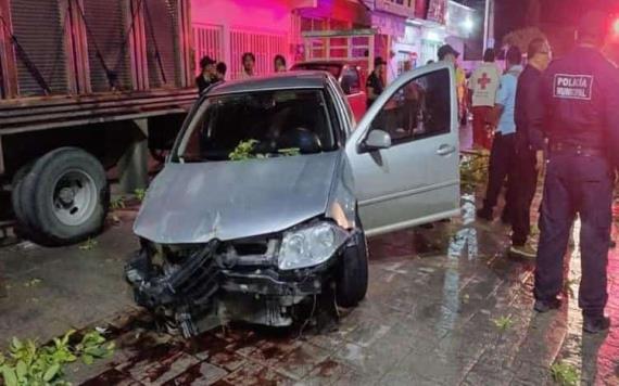 Accidente en centro de Tenosique durante festejo de Grito de Independencia