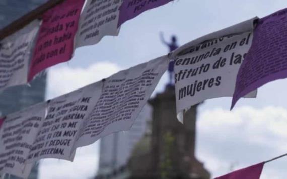 Protestan en la Glorieta de las Mujeres y el Monumento a la Revolución contra militarización