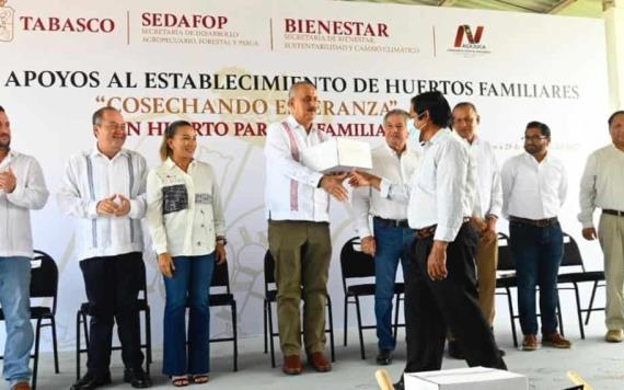 Entregan 62 paquetes productivos de huertos familiares en  Nacajuca