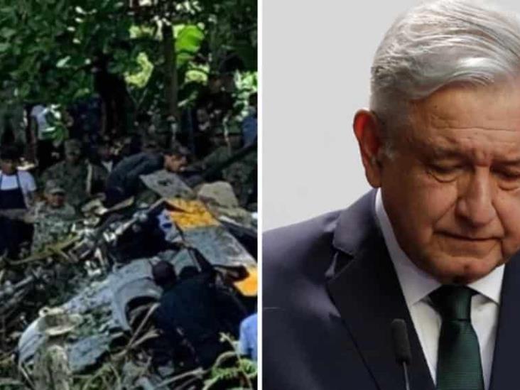AMLO lamenta caída de helicóptero de la Marina: ´Abrazo a los familiares de las víctimas´ AMLO lamenta caída de helicóptero de la Marina: ´Abrazo a los familiares de las víctimas´
