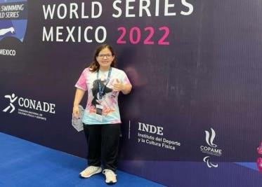La nadadora comalquense Naomi Somellera se colgó oro en la Serie Mundial que se está desarrollando en Tijuana