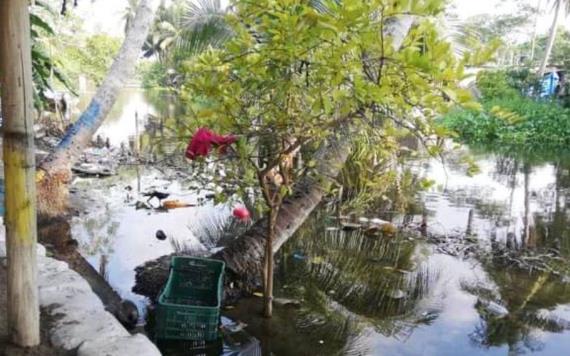 En Nacajuca más de 40 comunidades sufren ya anegaciones acusa de las lluvias y el escurrimiento de las aguas de los altos de Chiapas