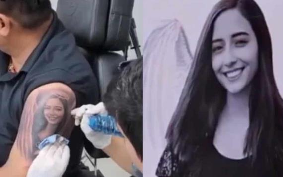 Papá de Debanhi Escobar se hace tatuaje con la cara de su hija a seis meses de su feminicidio