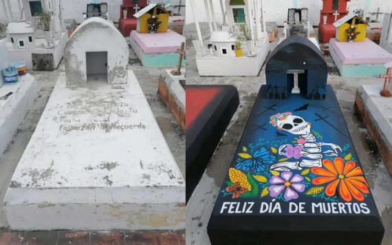 Yucateco decora la tumba de su abuelita y el resultado enternece a todos