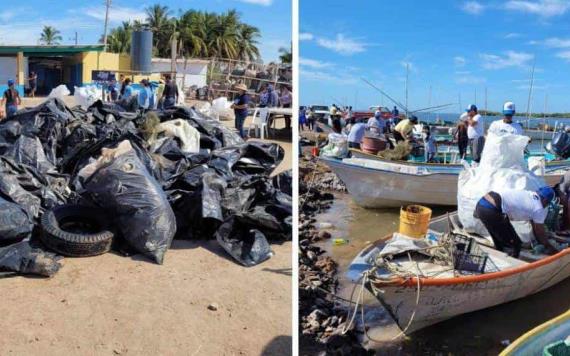 En Sinaloa, realizan torneo para pescar basura y rescatan toneladas de desperdicios