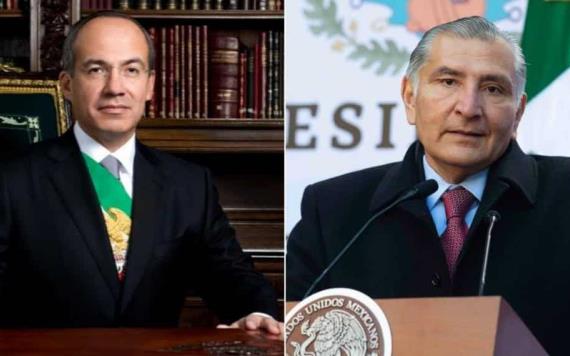 Adán Augusto aseguró que hay una denuncia penal contra Felipe Calderón