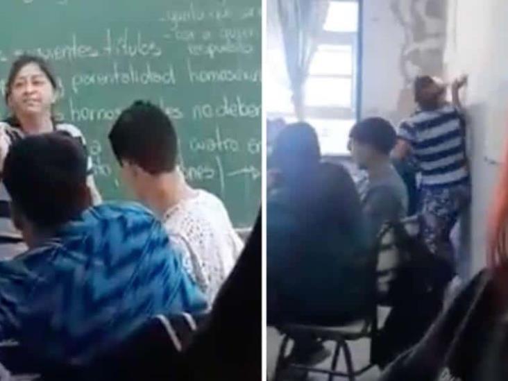 Madre interrumpe clase y golpea a un niño que hacía bullying a su hijo Madre interrumpe clase y golpea a un niño que hacía bullying a su hijo