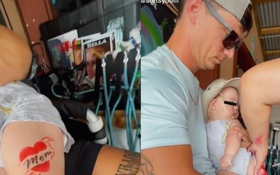 Padres hacen polémico tatuaje en el cuerpo de su bebé y son duramente criticados