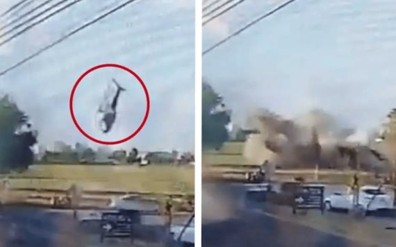 Video: Captan caída del helicóptero en Aguascalientes