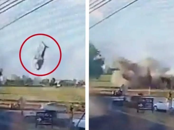 Video: Captan caída del helicóptero en Aguascalientes Video: Captan caída del helicóptero en Aguascalientes