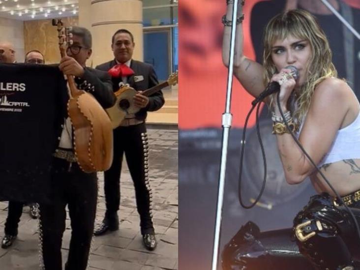 Fans llevan mariachi a Miley Cyrus y ella los ignora Fans llevan mariachi a Miley Cyrus y ella los ignora