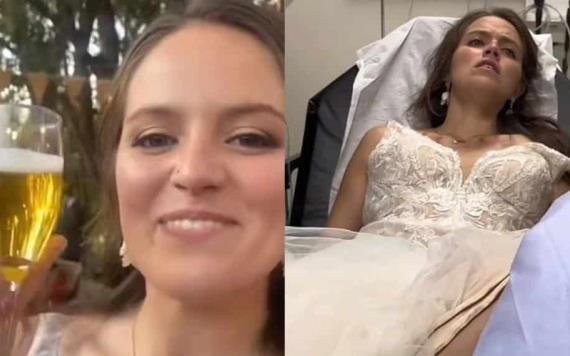 Pasó su noche de bodas en el hospital: novia se vuelve viral por su mala suerte
