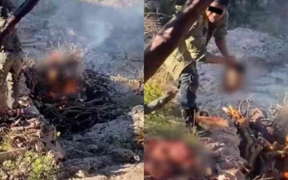 Supuestos integrantes del CJNG queman cuerpos desmembrados en Zacatecas