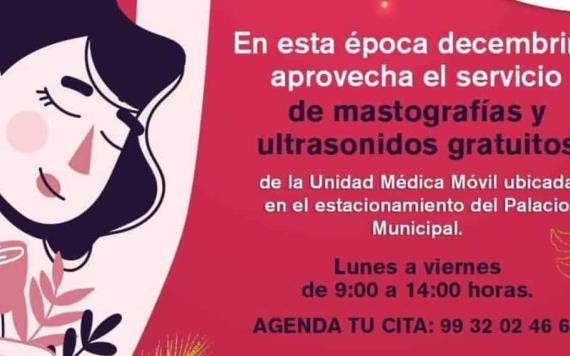 El Gobierno de Centro invita a realizarse mastografías y ultrasonidos gratuitos