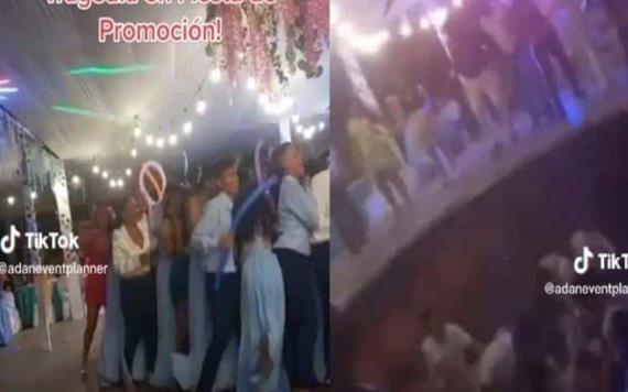 Jóvenes caen dentro de un socavón que se generó mientras bailaban en su fiesta de graduación en Perú 