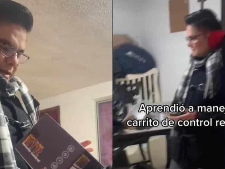 Joven le regala a su novio el carrito de juguete que siempre pidió de niño en navidad Joven le regala a su novio el carrito de juguete que siempre pidió de niño en navidad