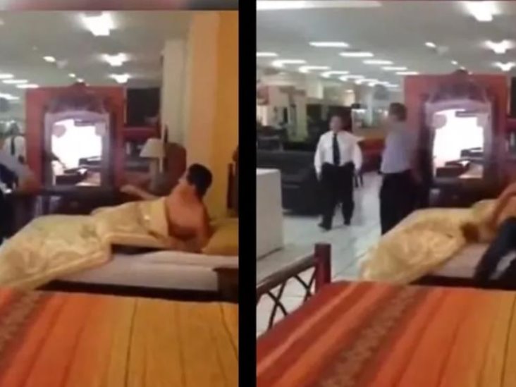 ¡No dejan dormir en paz! Hombre se duerme en cama de mueblería; lo quieren sacar y se hace viral: "llámale a los estatales" ¡No dejan dormir en paz! Hombre se duerme en cama de mueblería; lo quieren sacar y se hace viral: "llámale a los estatales"