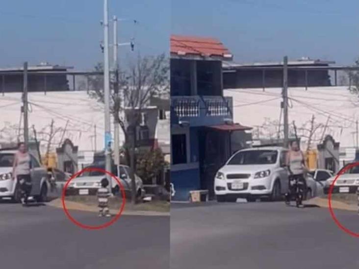 Graban a bebé deambulando en calle de Apodaca, mujer lo rescata Graban a bebé deambulando en calle de Apodaca, mujer lo rescata