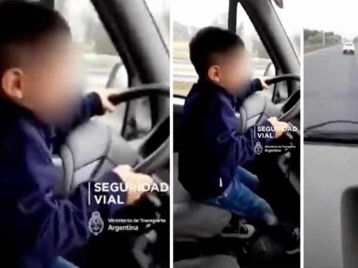 Padre obliga a su hijo de 7 años a conducir en autopista de Argentina Padre obliga a su hijo de 7 años a conducir en autopista de Argentina