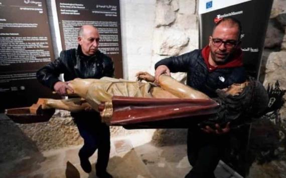 Turista vandaliza iglesia en Jerusalén y daña estatua de Jesús con un martillo