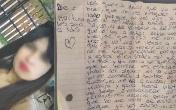 Niña de 12 años abandona su casa y deja una impactante nota