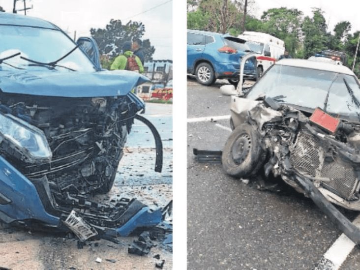 Aparatoso accidente deja lesionados y daños materiales Aparatoso accidente deja lesionados y daños materiales