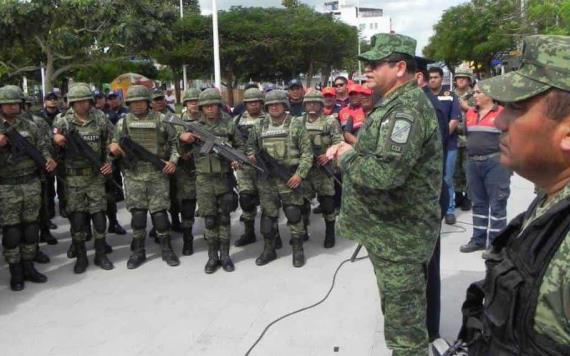 Arriba convoy de militares al municipio de Paraíso